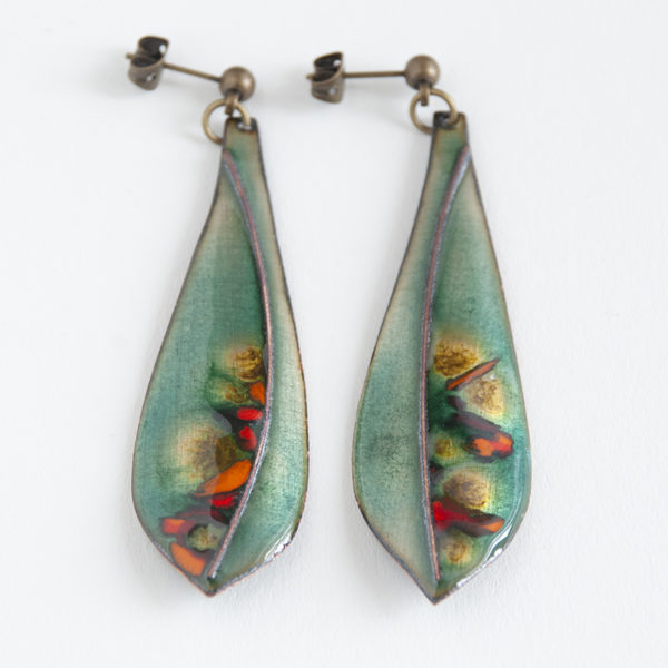 Cor do Cobre - Enamel Earring - Zavial b1