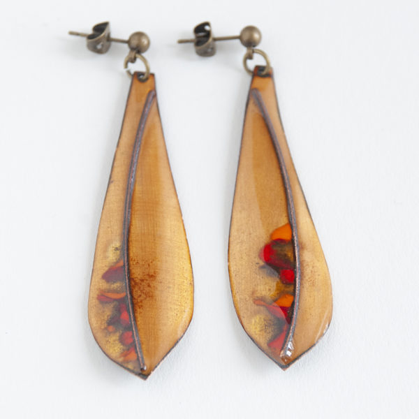 Cor do Cobre - Enamel Earring - Zavial b2